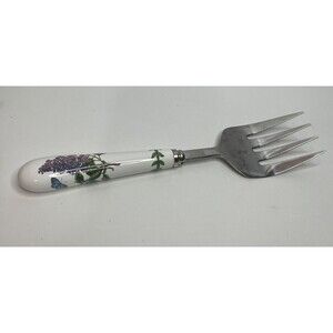 Portmeirion Botanic Garden Stainless Steel Serving Fork, Porcelain Handle, 9"